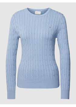 Sweter z dzianiny z wzorem warkocza ze sklepu Peek&Cloppenburg  w kategorii Swetry damskie - zdjęcie 168108930