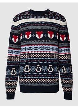 Sweter z dzianiny we wzory na całej powierzchni ze sklepu Peek&Cloppenburg  w kategorii Swetry męskie - zdjęcie 168116643
