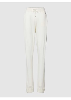 Spodnie z dzianiny z wyhaftowanym logo model ‘GLOBAL’ ze sklepu Peek&Cloppenburg  w kategorii Spodnie damskie - zdjęcie 168117044