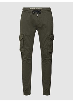 Spodnie cargo z detalami z logo model ‘Twill’ ze sklepu Peek&Cloppenburg  w kategorii Spodnie męskie - zdjęcie 168117131