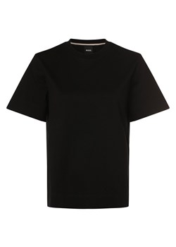 BOSS Koszulka damska - Elpha Kobiety Bawełna czarny jednolity ze sklepu vangraaf w kategorii Bluzki damskie - zdjęcie 168119942