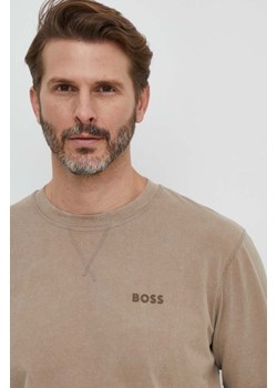 Boss Orange t-shirt bawełniany męski kolor beżowy gładki 50505257 ze sklepu ANSWEAR.com w kategorii T-shirty męskie - zdjęcie 168120832