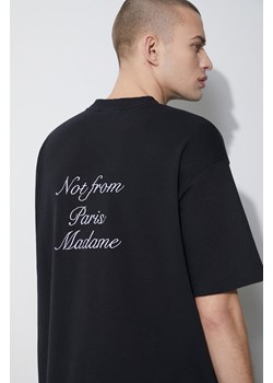 Drôle de Monsieur t-shirt bawełniany Le T-Shirt Slogan Cursive męski kolor czarny z aplikacją D-TS198-CO002-BL ze sklepu PRM w kategorii T-shirty męskie - zdjęcie 168126423