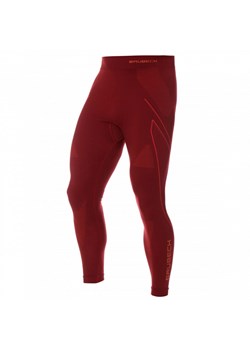 Męskie legginsy termoaktywne Brubeck Thermo - czerwone ze sklepu Sportstylestory.com w kategorii Bielizna termoaktywna męska - zdjęcie 168126821