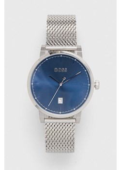 BOSS zegarek 1513809 męski kolor srebrny ze sklepu ANSWEAR.com w kategorii Zegarki - zdjęcie 168131030