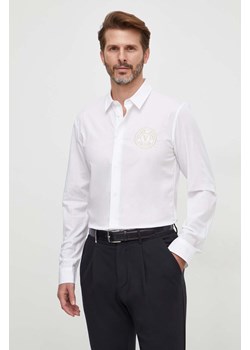 Versace Jeans Couture koszula męska kolor biały slim z kołnierzykiem klasycznym 76GALYS2 CN002 ze sklepu ANSWEAR.com w kategorii Koszule męskie - zdjęcie 168131624