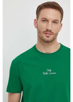Polo Ralph Lauren t-shirt bawełniany męski kolor zielony gładki ze sklepu ANSWEAR.com w kategorii T-shirty męskie - zdjęcie 168132650