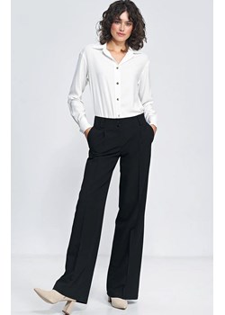 Czarne spodnie damskie typu wide leg SD81, Kolor czarny, Rozmiar 40, Nife ze sklepu Primodo w kategorii Spodnie damskie - zdjęcie 168135544