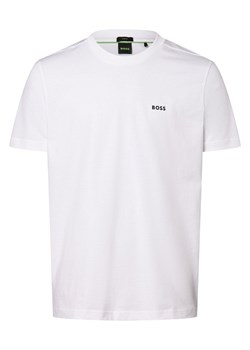 BOSS Green Koszulka męska - Tee Mężczyźni Bawełna biały jednolity ze sklepu vangraaf w kategorii T-shirty męskie - zdjęcie 168136931