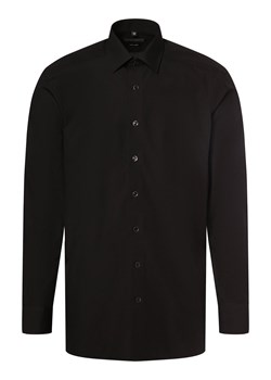 Finshley & Harding Koszula męska Mężczyźni Modern Fit Bawełna czarny jednolity ze sklepu vangraaf w kategorii Koszule męskie - zdjęcie 168136942