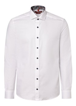 Finshley & Harding Koszula męska Mężczyźni Slim Fit Bawełna biały wypukły wzór tkaniny ze sklepu vangraaf w kategorii Koszule męskie - zdjęcie 168136953