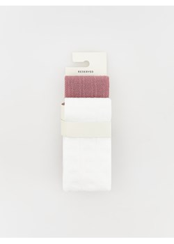 Reserved - Bawełniane rajstopy 2 pack - złamana biel ze sklepu Reserved w kategorii Rajstopy dziecięce - zdjęcie 168145710