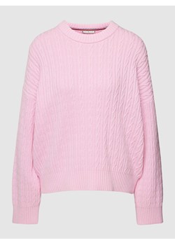 Sweter z dzianiny z wzorem warkocza ze sklepu Peek&Cloppenburg  w kategorii Swetry damskie - zdjęcie 168147392