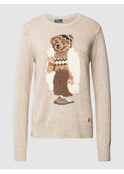 Sweter z dzianiny z wyhaftowanym motywem model ‘BEAR’ ze sklepu Peek&Cloppenburg  w kategorii Swetry damskie - zdjęcie 168148462