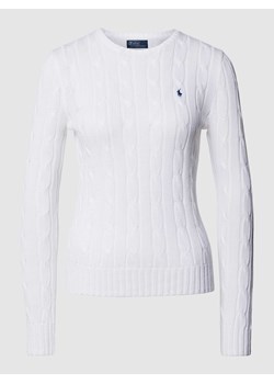 Sweter z dzianiny z wyhaftowanym logo model ‘JULIANNA’ ze sklepu Peek&Cloppenburg  w kategorii Swetry damskie - zdjęcie 168148520