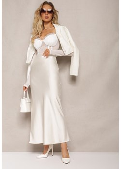 Jasnobeżowa Satynowa Spódnica Maxi High Waist Formia ze sklepu Renee odzież w kategorii Spódnice - zdjęcie 168152953