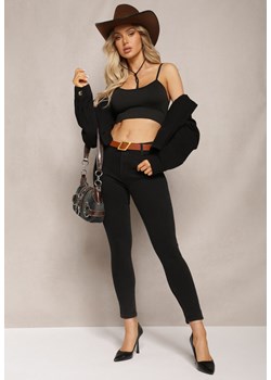 Czarne Jeansy Skinny z Paskiem ze Sprzączką w Komplecie Anitre ze sklepu Renee odzież w kategorii Jeansy damskie - zdjęcie 168153022