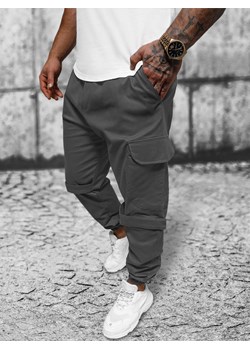 Spodnie męskie chino joggery szare OZONEE O/G3014 ze sklepu ozonee.pl w kategorii Spodnie męskie - zdjęcie 168153203