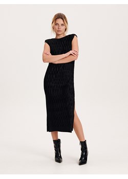 Reserved - Sukienka ze strukturalnej dzianiny - czarny ze sklepu Reserved w kategorii Sukienki - zdjęcie 168157241