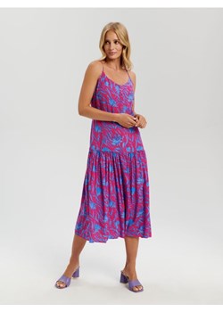 Sinsay - Sukienka midi na ramiączkach - różowy ze sklepu Sinsay w kategorii Sukienki - zdjęcie 168157773