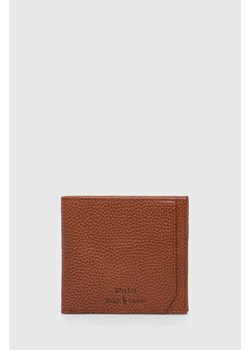 Polo Ralph Lauren portfel skórzany męski kolor brązowy ze sklepu ANSWEAR.com w kategorii Portfele męskie - zdjęcie 168164013