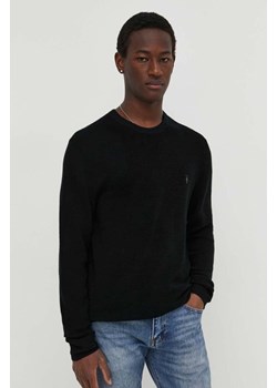 AllSaints Sweter wełniany IVAR MERINO CREW męski kolor czarny MK034P ze sklepu ANSWEAR.com w kategorii Swetry męskie - zdjęcie 168164043