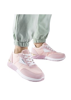 Różowe materiałowe sneakersy Geraldino ze sklepu ButyModne.pl w kategorii Buty sportowe damskie - zdjęcie 168167741