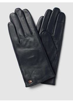 Rękawiczki skórzane z detalem z logo model ‘Essential Flag’ ze sklepu Peek&Cloppenburg  w kategorii Rękawiczki damskie - zdjęcie 168175331