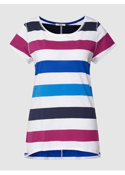 T-shirt z bawełny ze wzorem w paski ze sklepu Peek&Cloppenburg  w kategorii Bluzki damskie - zdjęcie 168176661