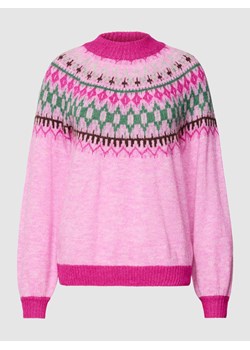 Sweter z norweskim wzorem i okrągłym dekoltem model ‘Maritne’ ze sklepu Peek&Cloppenburg  w kategorii Swetry damskie - zdjęcie 168177784
