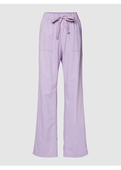 Spodnie materiałowe o kroju straight fit z mieszanki lnu i bawełny ze sklepu Peek&Cloppenburg  w kategorii Spodnie damskie - zdjęcie 168178862