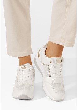 Białe sneakersy na koturnie Velola ze sklepu Zapatos w kategorii Buty sportowe damskie - zdjęcie 168179720