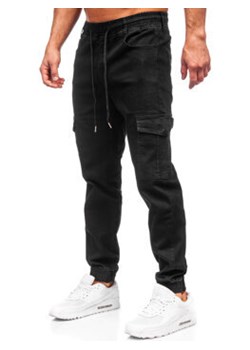 Czarne spodnie jeansowe joggery bojówki męskie Denley 8126 ze sklepu Denley w kategorii Jeansy męskie - zdjęcie 168181042
