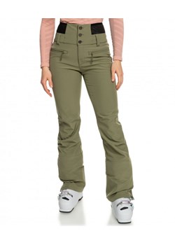 Damskie spodnie narciarskie ROXY Rising High - oliwkowe ze sklepu Sportstylestory.com w kategorii Spodnie damskie - zdjęcie 168186871