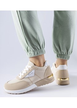 Beżowe materiałowe sneakersy Geraldino ze sklepu gemre w kategorii Buty sportowe damskie - zdjęcie 168187894
