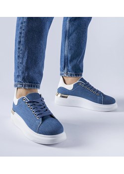 Niebieskie sneakersy na platformie Scuderlando ze sklepu gemre w kategorii Buty sportowe damskie - zdjęcie 168187911