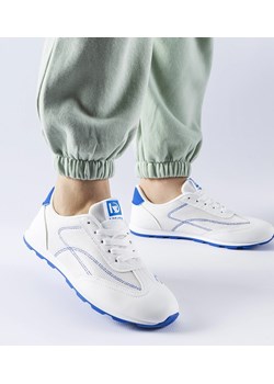 Biało-niebieskie sportowe sneakersy Pinarella ze sklepu gemre w kategorii Buty sportowe damskie - zdjęcie 168187934