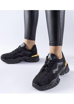 Czarne sneakersy na masywnej podeszwie Gironic ze sklepu gemre w kategorii Buty sportowe damskie - zdjęcie 168188004