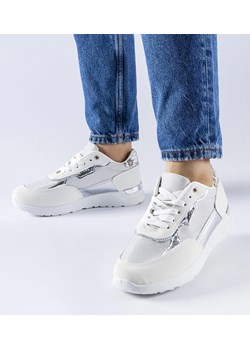 Białe brokatowe sneakersy Roganzuolo ze sklepu gemre w kategorii Buty sportowe damskie - zdjęcie 168188060