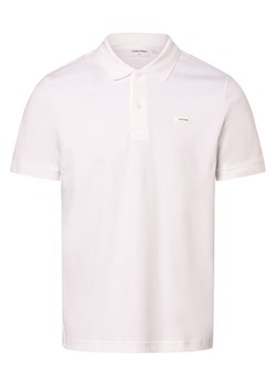 Calvin Klein Męska koszulka polo Mężczyźni Bawełna biały jednolity ze sklepu vangraaf w kategorii T-shirty męskie - zdjęcie 168208702