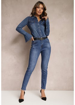 Granatowe Dopasowane Jeansy Skinny Kifia ze sklepu Renee odzież w kategorii Jeansy damskie - zdjęcie 168209320