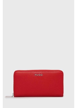HUGO portfel damski kolor czerwony ze sklepu ANSWEAR.com w kategorii Portfele damskie - zdjęcie 168209632