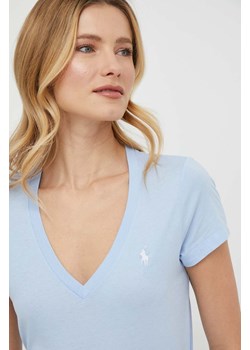 Polo Ralph Lauren t-shirt bawełniany kolor niebieski ze sklepu ANSWEAR.com w kategorii Bluzki damskie - zdjęcie 168209650
