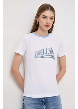 Marella t-shirt bawełniany damski kolor biały 2413971084200 ze sklepu ANSWEAR.com w kategorii Bluzki damskie - zdjęcie 168210330