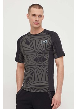 EA7 Emporio Armani t-shirt męski kolor czarny wzorzysty ze sklepu ANSWEAR.com w kategorii T-shirty męskie - zdjęcie 168210423