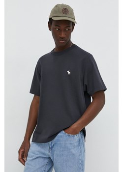 Abercrombie &amp; Fitch t-shirt bawełniany męski kolor czarny gładki ze sklepu ANSWEAR.com w kategorii T-shirty męskie - zdjęcie 168210464
