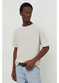 American Vintage t-shirt bawełniany męski kolor beżowy gładki ze sklepu ANSWEAR.com w kategorii T-shirty męskie - zdjęcie 168210474