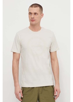 EA7 Emporio Armani t-shirt bawełniany męski kolor beżowy z nadrukiem ze sklepu ANSWEAR.com w kategorii T-shirty męskie - zdjęcie 168210504