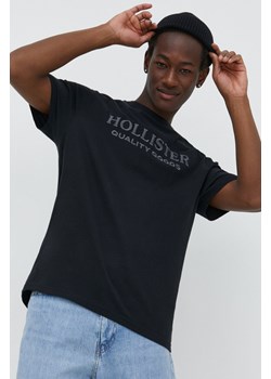 Hollister Co. t-shirt bawełniany męski kolor czarny z aplikacją ze sklepu ANSWEAR.com w kategorii T-shirty męskie - zdjęcie 168210563