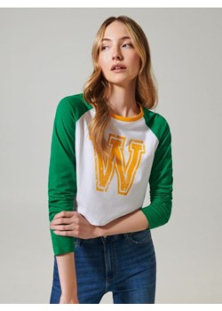 Sinsay - Koszulka z nadrukiem - zielony ze sklepu Sinsay w kategorii Bluzki damskie - zdjęcie 168213961